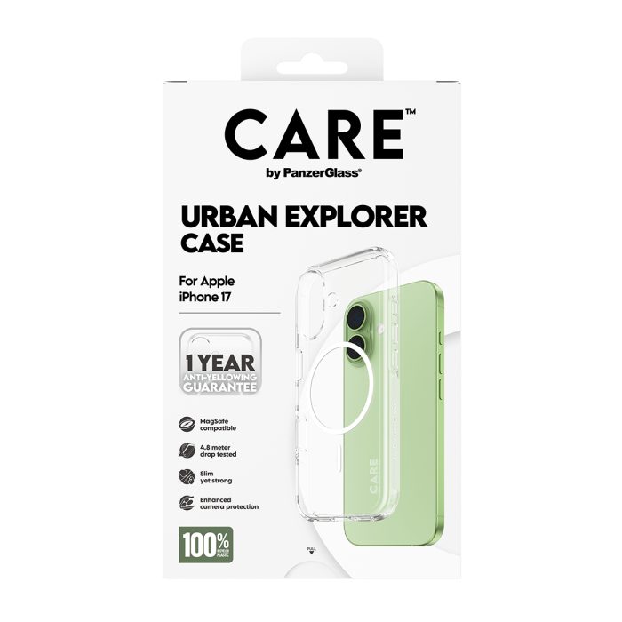 CARE by PanzerGlass® Flagship Case Transparent Urban Explorer w. White MagSafe iPhone 17 – Mobit.gr