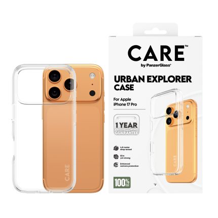 CARE by PanzerGlass® Flagship Case Transparent Urban Explorer w. Clear Frame iPhone 17 Pro – Mobit.gr