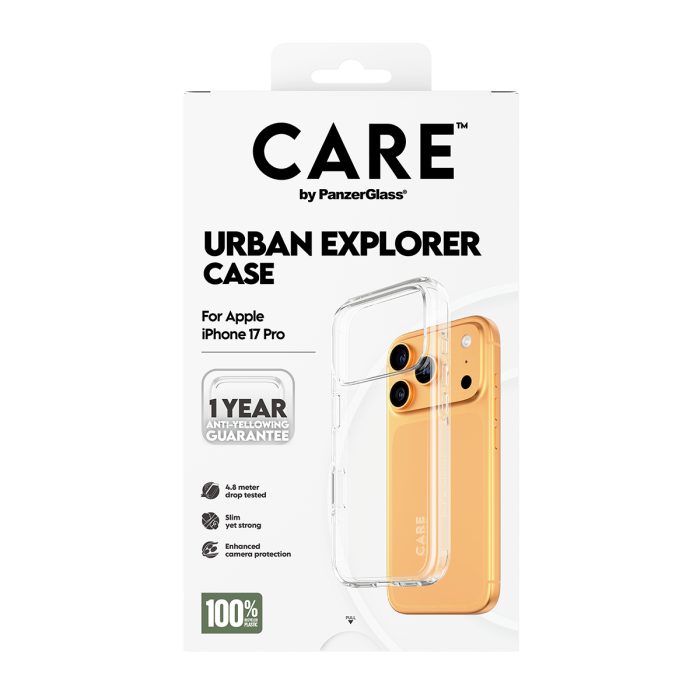 CARE by PanzerGlass® Flagship Case Transparent Urban Explorer w. Clear Frame iPhone 17 Pro – Mobit.gr