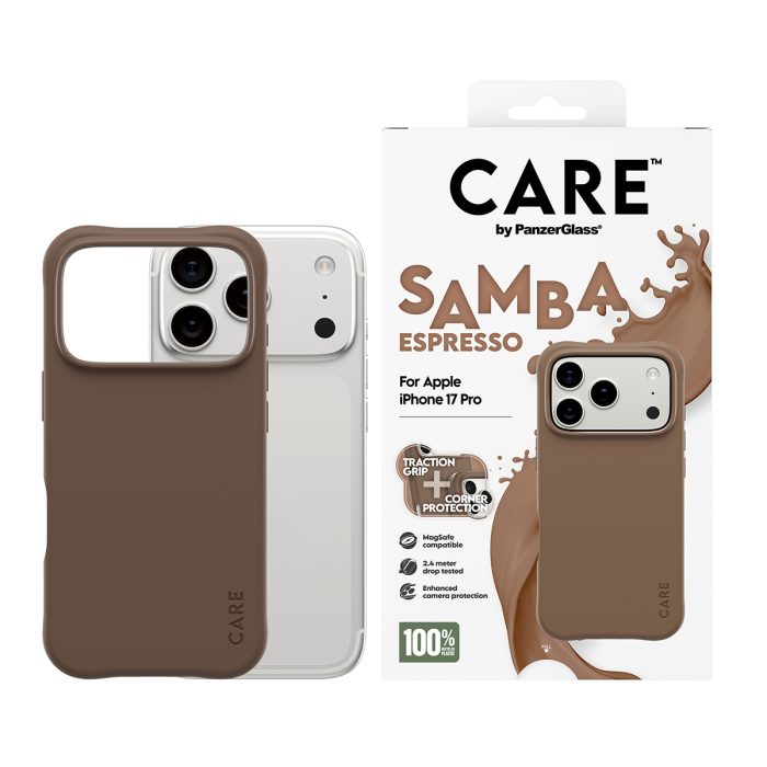CARE by PanzerGlass® Fashionable Case Samba Espresso w. MagSafe iPhone 17 Pro – Mobit.gr