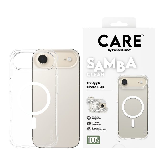 CARE by PanzerGlass® Fashionable Case Samba Transparent w. White MagSafe iPhone 17 Air – Mobit.gr