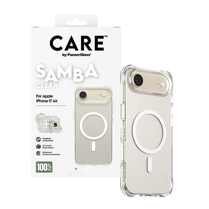 CARE by PanzerGlass® Fashionable Case Samba Transparent w. White MagSafe iPhone 17 Air – Mobit.gr