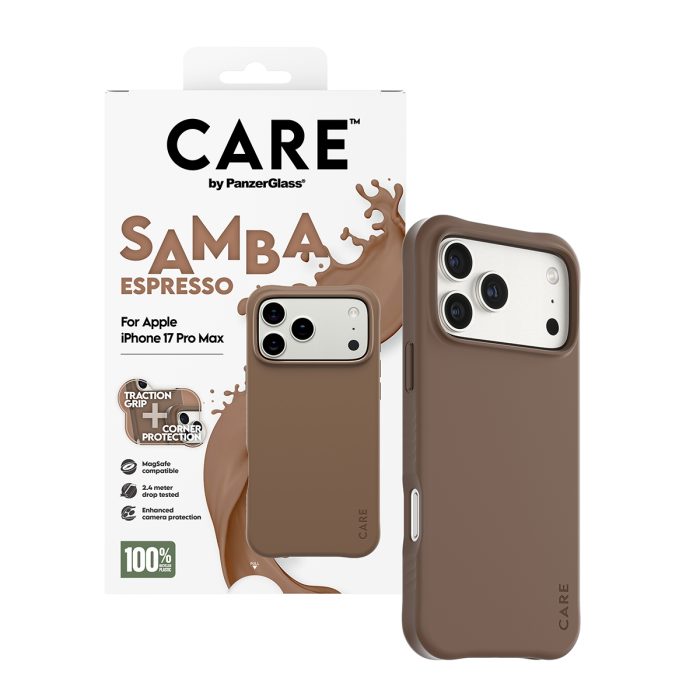 CARE by PanzerGlass® Fashionable Case Samba Espresso w. MagSafe iPhone 17 Pro Max – Mobit.gr