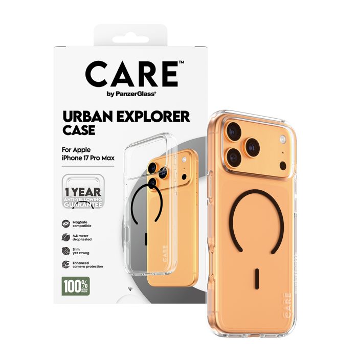 CARE by PanzerGlass® Flagship Case Transparent Urban Explorer w. Black MagSafe iPhone 17 Pro Max – Mobit.gr