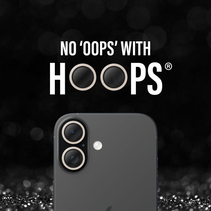 PanzerGlass® Hoops® Glitter Gold Camera Lens Protector iPhone 17 | iPhone 16 | 16 Plus – Mobit.gr