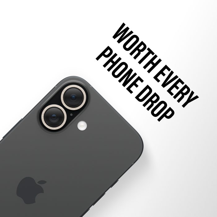 PanzerGlass® Hoops® Glitter Gold Camera Lens Protector iPhone 17 | iPhone 16 | 16 Plus – Mobit.gr