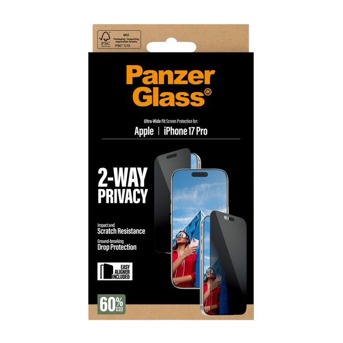 PanzerGlass® 2-Way Privacy Screen Protector iPhone 17 Pro | Ultra-Wide Fit w. EasyAligner – Mobit.gr