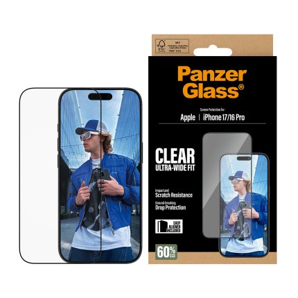 PanzerGlass® Screen Protector iPhone 17 | iPhone 16 Pro | Ultra-Wide Fit w. EasyAligner – Mobit.gr