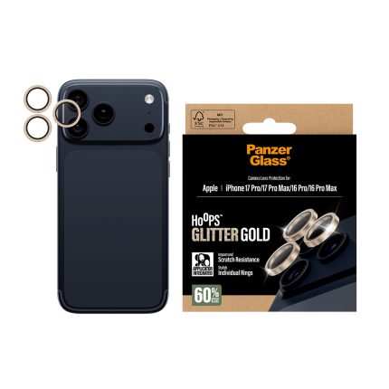 PanzerGlass® Hoops® Glitter Gold Camera Lens Protector iPhone 17 Pro | iPhone 17 Pro Max | iPhone 16 Pro | 16 Pro Max – Mobit.gr