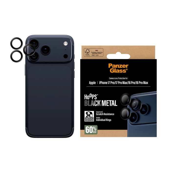 PanzerGlass® Hoops® Black Camera Lens Protector iPhone 17 Pro | iPhone 17 Pro Max | iPhone 16 Pro | 16 Pro Max – Mobit.gr