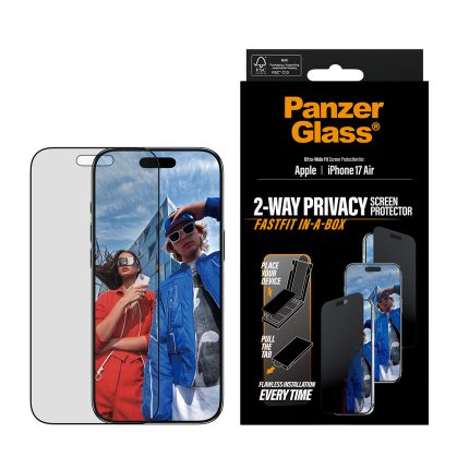 PanzerGlass Privacy Screen Protector w. Black Frame iPhone 17 Air | Ultra-Wide Fit w. Fastfit in-a-box – Mobit.gr