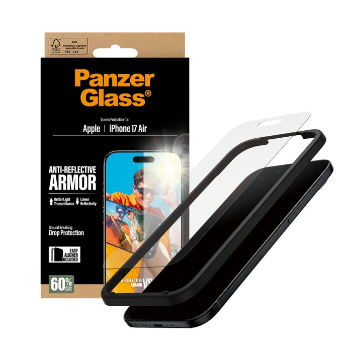 PanzerGlass® Anti-Reflective Armor Screen Protector iPhone 17 Air w. EasyAligner – Mobit.gr