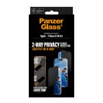 PanzerGlass Privacy Screen Protector w. Black Frame iPhone 17 | iPhone 16 Pro | Ultra-Wide Fit w. Fastfit in-a-box – Mobit.gr