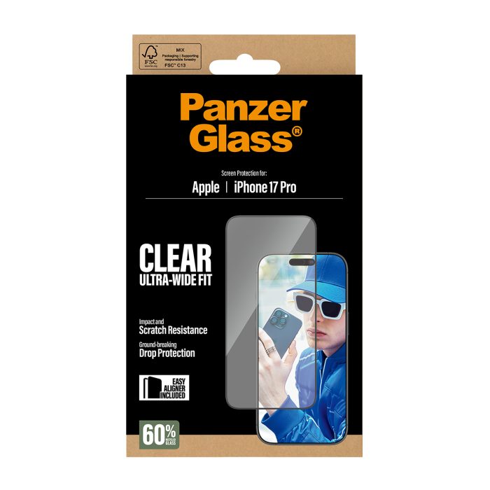 PanzerGlass® Screen Protector iPhone 17 Pro | Ultra-Wide Fit w. Easy Aligner – Mobit.gr