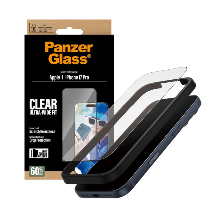 PanzerGlass® Screen Protector iPhone 17 Pro | Ultra-Wide Fit w. Easy Aligner – Mobit.gr