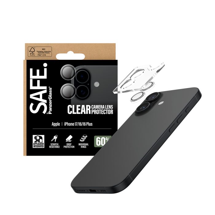 SAFE. by PanzerGlass® Camera Lens Protector Transparent iPhone 17 | iPhone 16 | 16 Plus – Mobit.gr