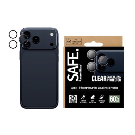 SAFE. by PanzerGlass® Camera Lens Protector Transparent iPhone 17 Pro | iPhone 17 Pro Max | iPhone 16 Pro | 16 Pro Max – Mobit.gr