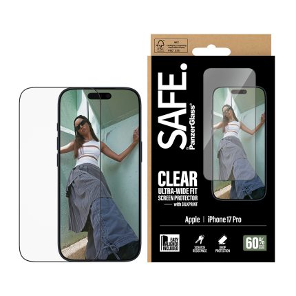 SAFE. by PanzerGlass Screen Protector w. Black Frame iPhone 17 | iPhone 16 Pro | Ultra-Wide Fit w. Easy Aligner – Mobit.gr