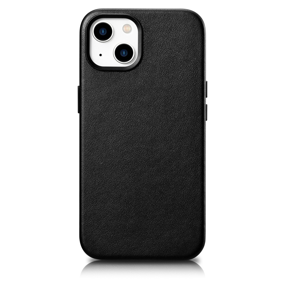 107087_1 iCarer Case Leather cover for iPhone 14 black (WMI14220705-BK) (MagSafe compatible) – Mobit.gr