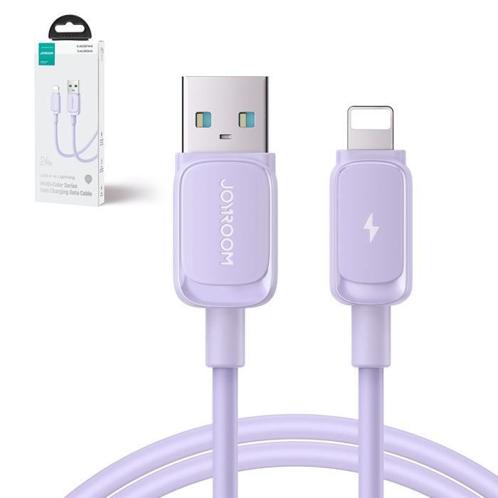 Joyroom Multi-Color Series A14 Lightning / USB-A 2.4A 1.2 m cable – purple – Mobit.gr