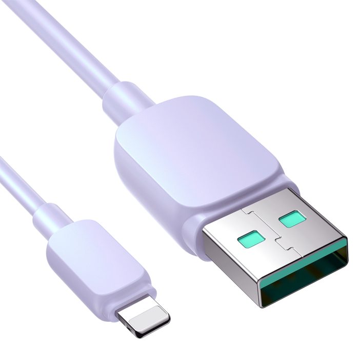 Joyroom Multi-Color Series A14 Lightning / USB-A 2.4A 1.2 m cable – purple – Mobit.gr