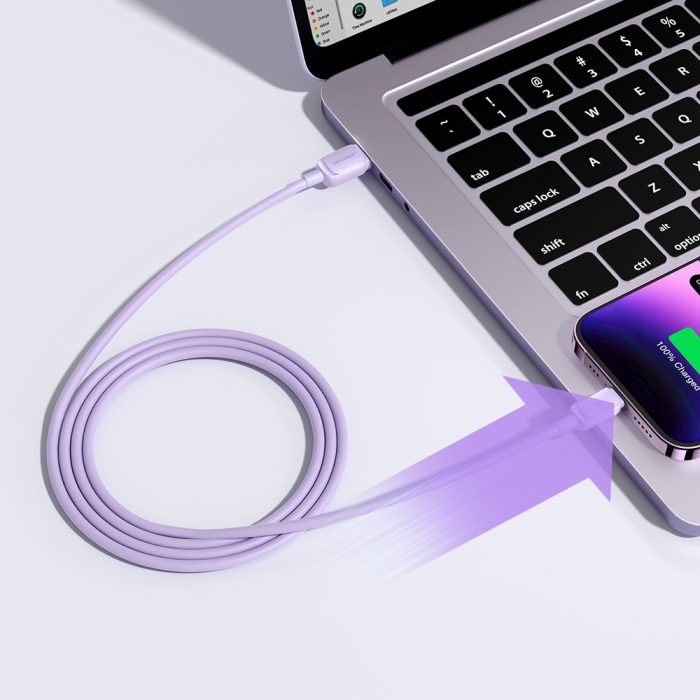 Joyroom Multi-Color Series A14 Lightning / USB-A 2.4A 1.2 m cable – purple – Mobit.gr