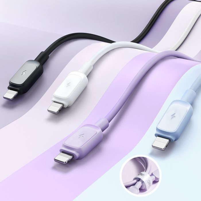Joyroom Multi-Color Series A14 Lightning / USB-A 2.4A 1.2 m cable – purple – Mobit.gr