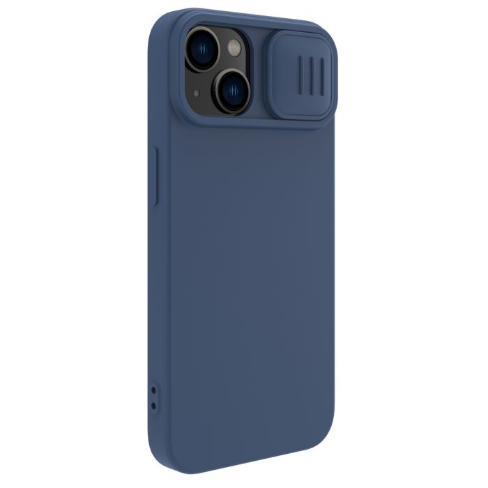 Nillkin CamShield Silky Silicone Case for iPhone 15 Plus with Camera Protector – Dark Blue – Mobit.gr
