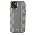 DKNY Leather Checkered Mono Pattern MagSafe iPhone 15 Case – Beige – Mobit.gr