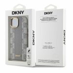 DKNY Leather Checkered Mono Pattern MagSafe iPhone 15 Case – Beige – Mobit.gr