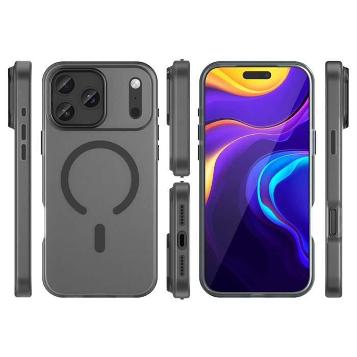 Magnetic Abrasive iPhone 17 Pro Max Case Compatible with MagSafe – Matte Black – Mobit.gr