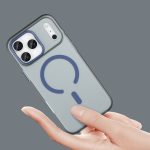 Magnetic Abrasive iPhone 17 Pro Max Case Compatible with MagSafe – Matte Blue – Mobit.gr