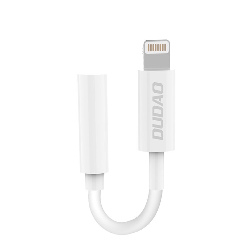 56499_1 Dudao audio adapter headphone adapter from Lightning to 3.5 mm mini jack white (L16i white) – Mobit.gr