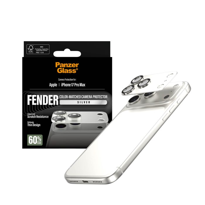 PanzerGlass® FENDER Camera Protector Silver iPhone 17 Pro Max – Mobit.gr