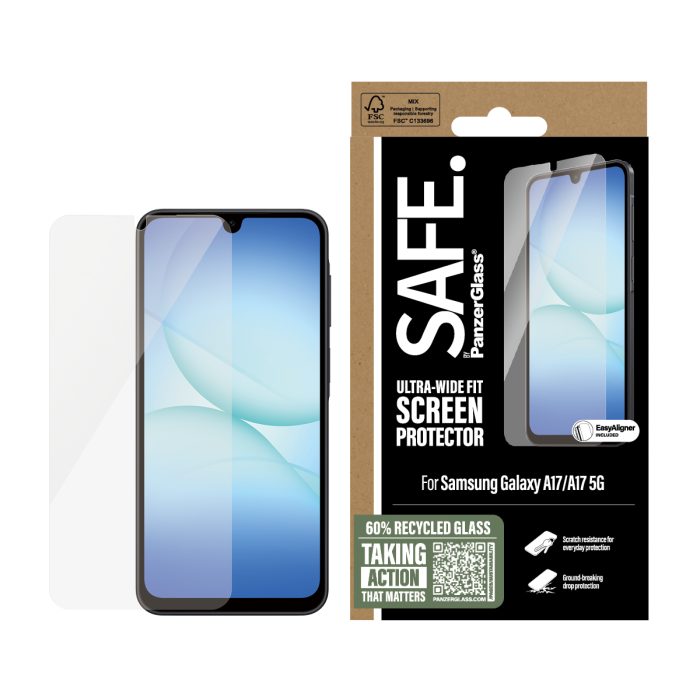 SAFE. by PanzerGlass® Screen Protector Samsung Galaxy A17 | A17 5G | Ultra-Wide Fit w. EasyAligner – Mobit.gr